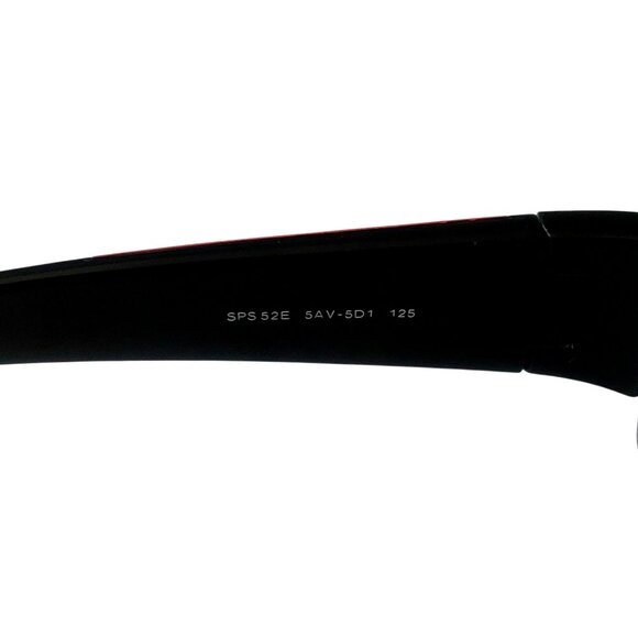 (SOLD) Prada Black Silver Shield Tinted Sunglasses Unisex SPS 52E 5AV-5D1 125 - Picture 8 of 16